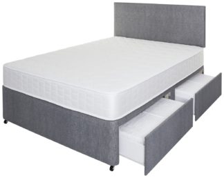 An Image of Argos Home Elmdon Memory 4 Drawer Double Divan - Grey