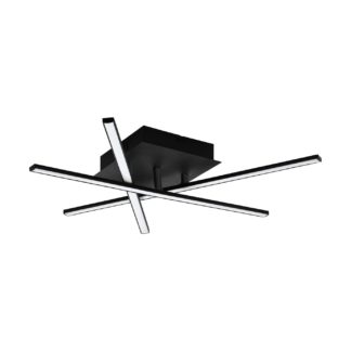 An Image of Eglo Lasana LED Flush Ceiling Light - Black