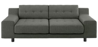 An Image of Habitat Hendricks 3 Seater Fabric Sofa - Charcoal