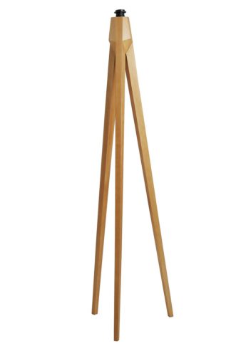 An Image of Habitat Tripod Wooden Floor Lamp Base Only - Ash