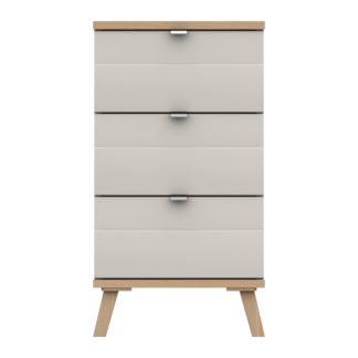 An Image of Murray 3 Drawer Bedside Off-White