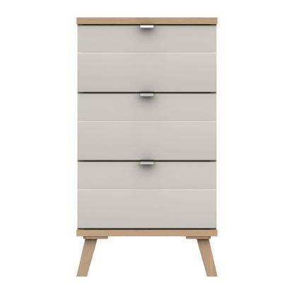 An Image of Murray 3 Drawer Bedside Off-White