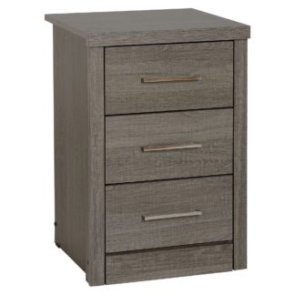 An Image of Lennon Black 3 Drawer Bedside Chest Black