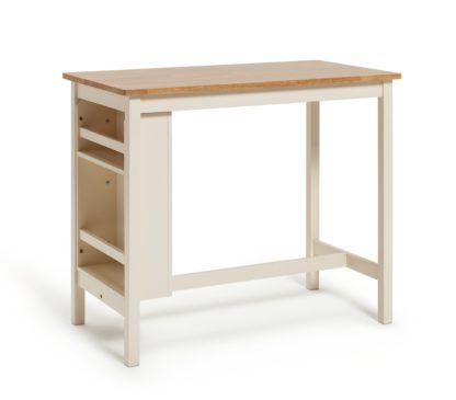 An Image of Habitat Chicago Storage Bar Table - Oak Cream