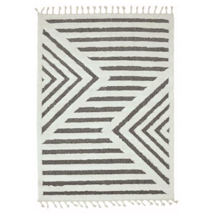 An Image of Asiatic Ariana Shaggy Spot Rectangle Rug - 80x150cm - White