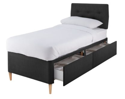 An Image of Argos Home Skandi 800 Pocket 2 Drawer Single Divan -Charcoal