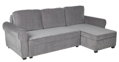 An Image of Argos Home Addie Reversible Corner Fabric Sofa - Grey