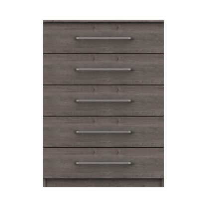 An Image of Parker Grey 5 Drawer Chest Dark Grey