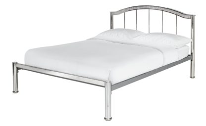 An Image of Argos Home Sparkle Double Metal Bed Frame - Chrome