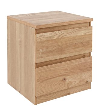 An Image of Habitat Jenson 2 Drawer Bedside Table - Oak Effect