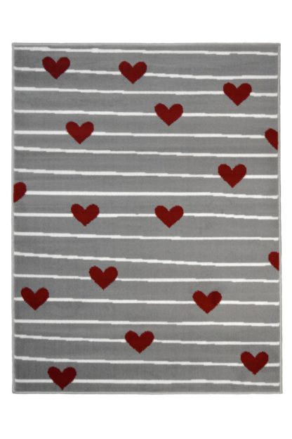 4343cb0a9310adeaa50019fcaf1f41257da05d584a35fde30d06277b9c14f69e.jpg An Image of Homemaker Adorn Hearts Rug - 80x150cm - Ivory