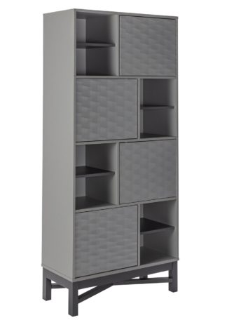 An Image of Habitat Zander Textured 4 Tier Shelving Unit - Grey