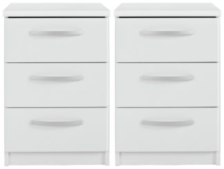 An Image of Habitat Hallingford 2 Bedside Tables Set - White