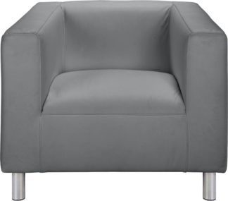 An Image of Habitat Moda Faux Leather Armchair - Grey