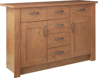 An Image of Argos Home Ohio 2 Door 6 Drawer Sideboard - Oak Effect