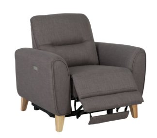 An Image of Habitat Tommy Fabric Recliner Chair - Grey