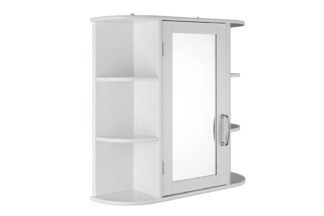 An Image of Argos Home Mirrored Cabinet with Shelves - White
