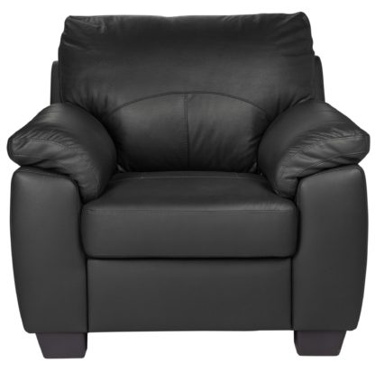An Image of Argos Home Logan Leather Mix Armchair - Black