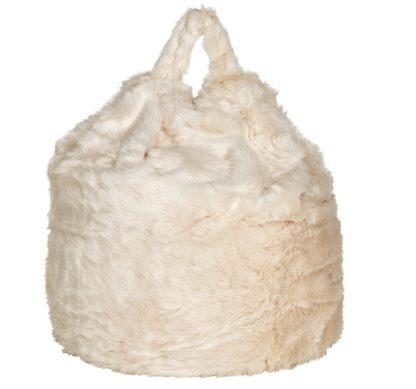 An Image of Habitat Faux Fur Bean Bag - Cream
