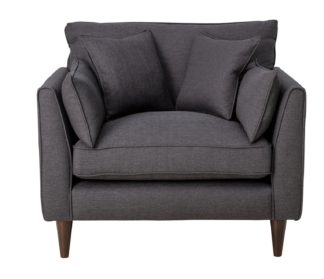 An Image of Habitat Hector Linen Effect Cuddle Chair - Charcoal