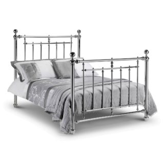 An Image of Empress Chrome Bed Frame Silver