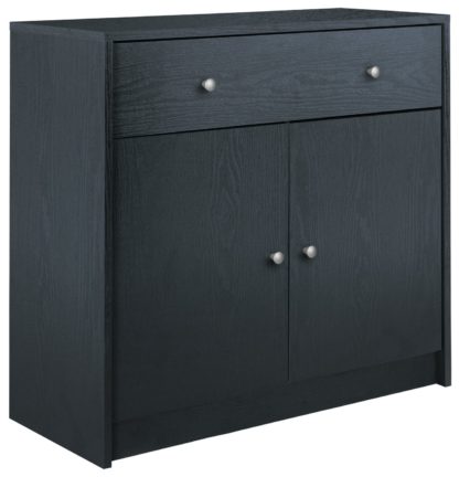 An Image of Habitat 2 Door 1 Drawer Sideboard - Black