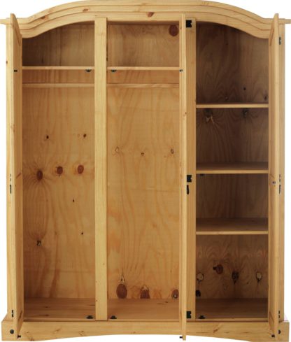 An Image of Argos Home Puerto Rico 3 Door Wardrobe - Light Pine