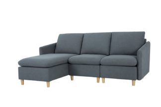 An Image of Habitat Mod Reversible Corner Fabric Sofa - Grey
