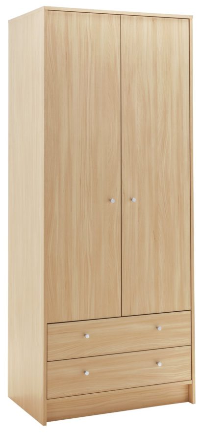 An Image of Habitat Malibu 2 Door 2 Drawer Wardrobe - Grey