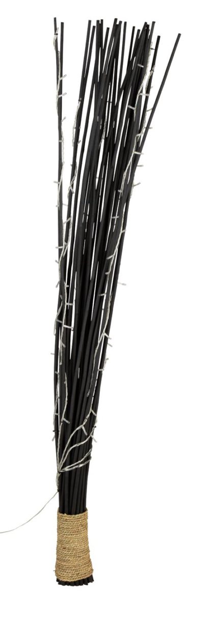 An Image of Argos Home Rope Bound Dark Reed Floor Lamp - Black