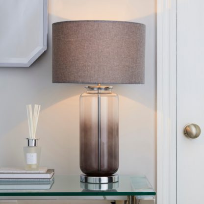 An Image of Large Ombre Glass Table Lamp Charcoal