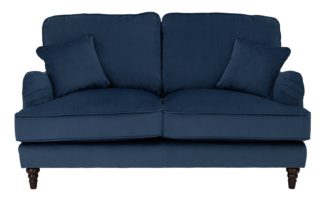 An Image of Habitat Matilda 2 Seater Velvet Sofa - Blue