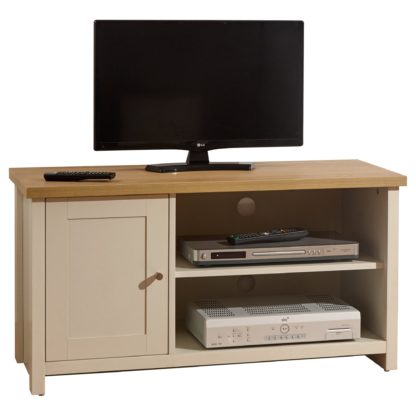 An Image of Lancaster Small TV Stand Cream and Brown