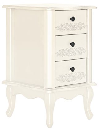 An Image of Argos Home Sophia 3 Drawer Bedside Table - Soft White