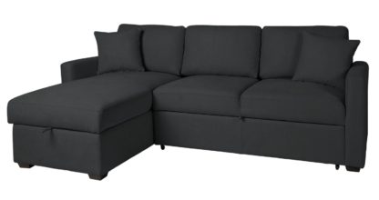 An Image of Habitat Reagan Left Corner Fabric Sofa Bed - Natural