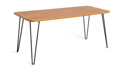 An Image of Habitat Klark Hairpin Coffee Table - Dark Wood Effect