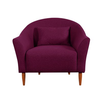 An Image of Habitat Lipps Velvet Armchair - Cranberry