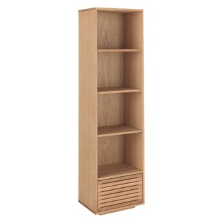 An Image of Habitat Max Oiled Oak Bookcase With Storage Drawer