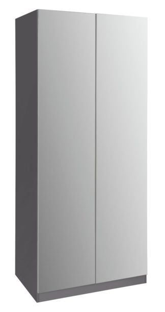 An Image of Habitat Munich 2 Door 2 Mirror Wardrobe - Anthracite