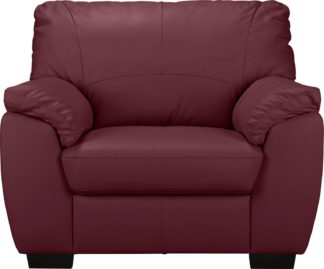 An Image of Argos Home Milano Leather Armchair - Burgundy