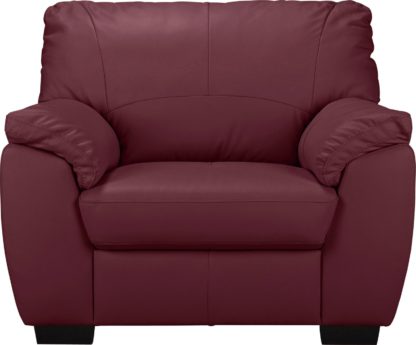 An Image of Argos Home Milano Leather Armchair - Burgundy