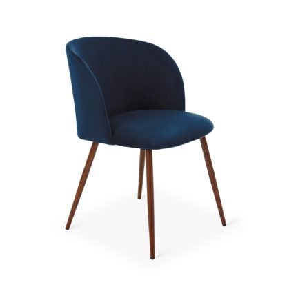 49002376a1877c04e90bacee3cbab0174cc14ee0716043c749246d4f5c72ce45.jpg An Image of Celia Chair Midnight Blue Velvet Midnight (Blue)