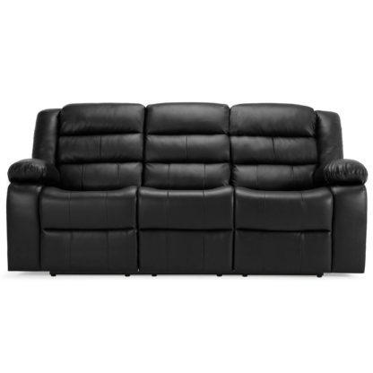 An Image of Whitfield 3 Seater Leather Reclining Sofa Brown