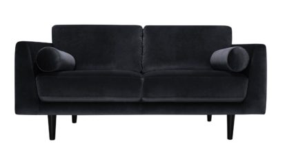 An Image of Habitat Jackson 3 Seater Velvet Sofa - Burgundy