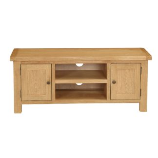 An Image of Sherbourne Oak Large TV Stand Natural