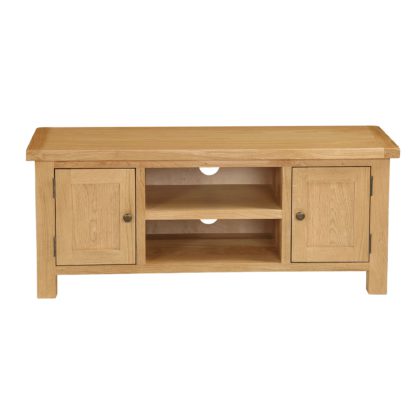 An Image of Sherbourne Oak Large TV Stand Natural