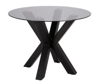 An Image of Habitat Alden 4 Seater Dining Table - Smoked Glass
