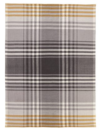 An Image of Argos Home Check Woven Rug - 120x160cm - Mustard