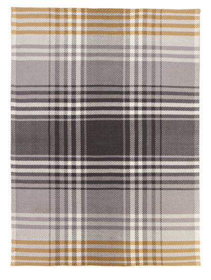 4a37550fdbbee0c3bd4f5215e21a70dd45b0c578e4312b01546f1f31c589e586.jpg An Image of Argos Home Check Woven Rug - 120x160cm - Mustard