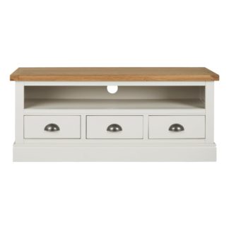 An Image of Compton Ivory Large TV Stand Cream and Brown